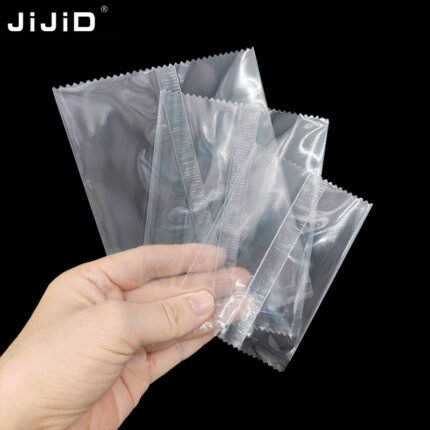 JIJID Custom Middle Seal Transparent Frosted Food Packaging Bag for Biscuits Printed Heat-Sealed Plastic Sachet