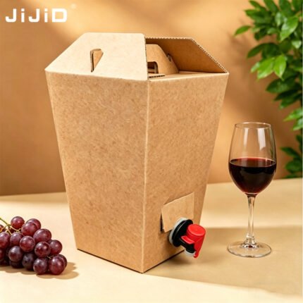 JIJID 96 盎司 BIB 盒带分配阀环保棕色牛皮纸 3 公斤盒装葡萄酒饮料咖啡