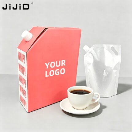 JIJID 定制印刷纸箱 1L BIB 箱 & 吸嘴袋 – 环保液体包装解决方案