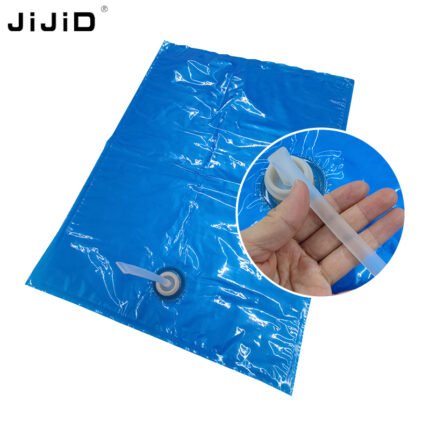 JIJID 蓝色塑料盒中袋带透明管 – 5L/10L/22L 用于牛奶 & 奶制品 | 带透明分配软管的食品级 BIB