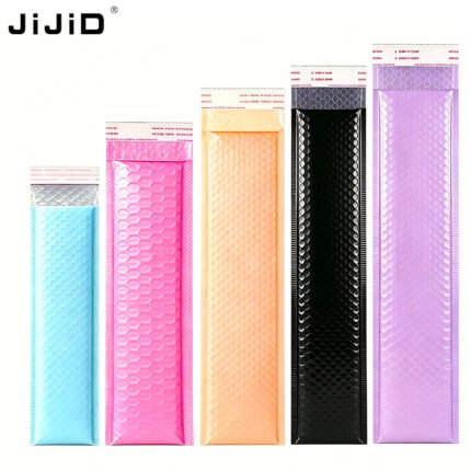 JIJID Multi Color PE Co-extruded Film Bubble Mailers Self Adhesive Padded Shipping Envelopes Multiple Sizes Custom Logo Bubble Bags