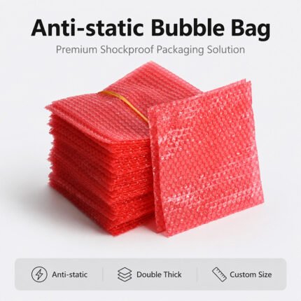 Premium Red Anti-static Bubble Bags – Double Thickened ESD Protective Shockproof Mailing Pouches