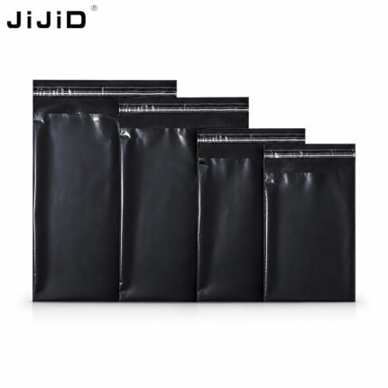 Custom Logo Black Poly Mailers Waterproof Self Sealing Shipping Bags Opaque Plastic Courier Envelopes for E-commerce Packaging