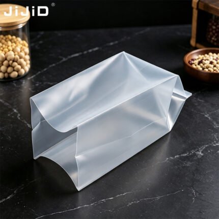 Accordion side gussets expand freely, the bag can stand upright and hold more bulk granular food