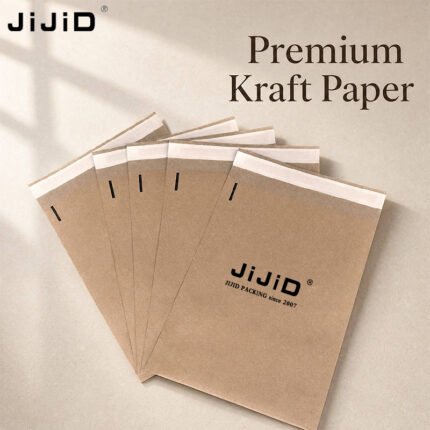 JIJID Waterproof Kraft Paper Mailer Self Sealing Shipping Envelopes PE Lined Padded Express Delivery Bags for Clothing Documents