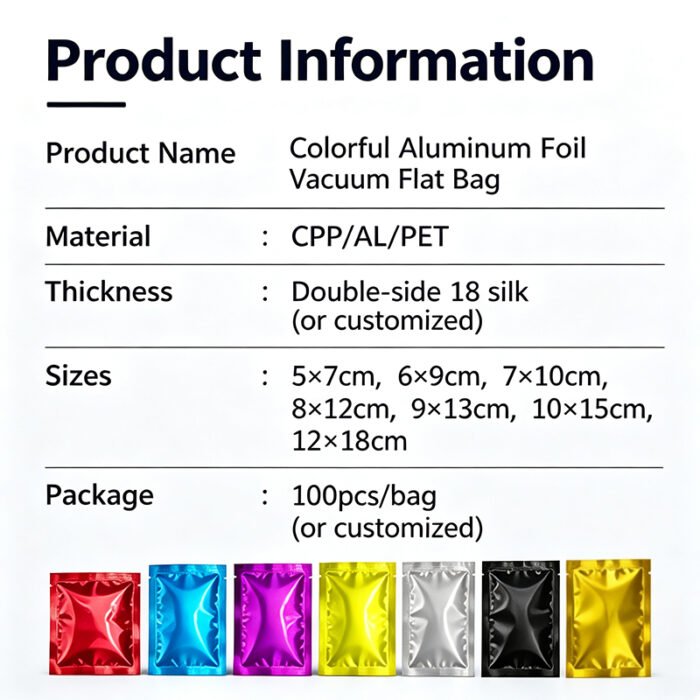 Premium Colorful Aluminum Foil Vacuum Bag | 热封袋